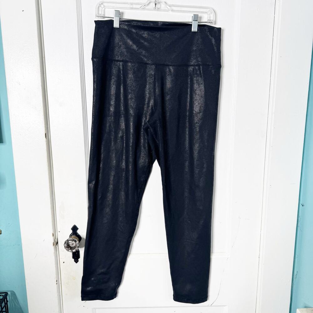 American Eagle AE Offline Aerie Coated Faux Leather Leggings High Rise XL Black